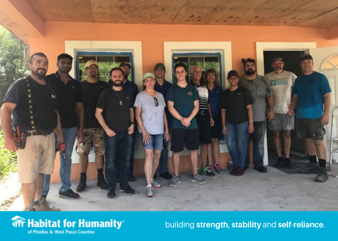 Team photo for a Habitat for Humanity home during Construction in 2019