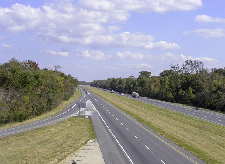 An interstate at an off ramp